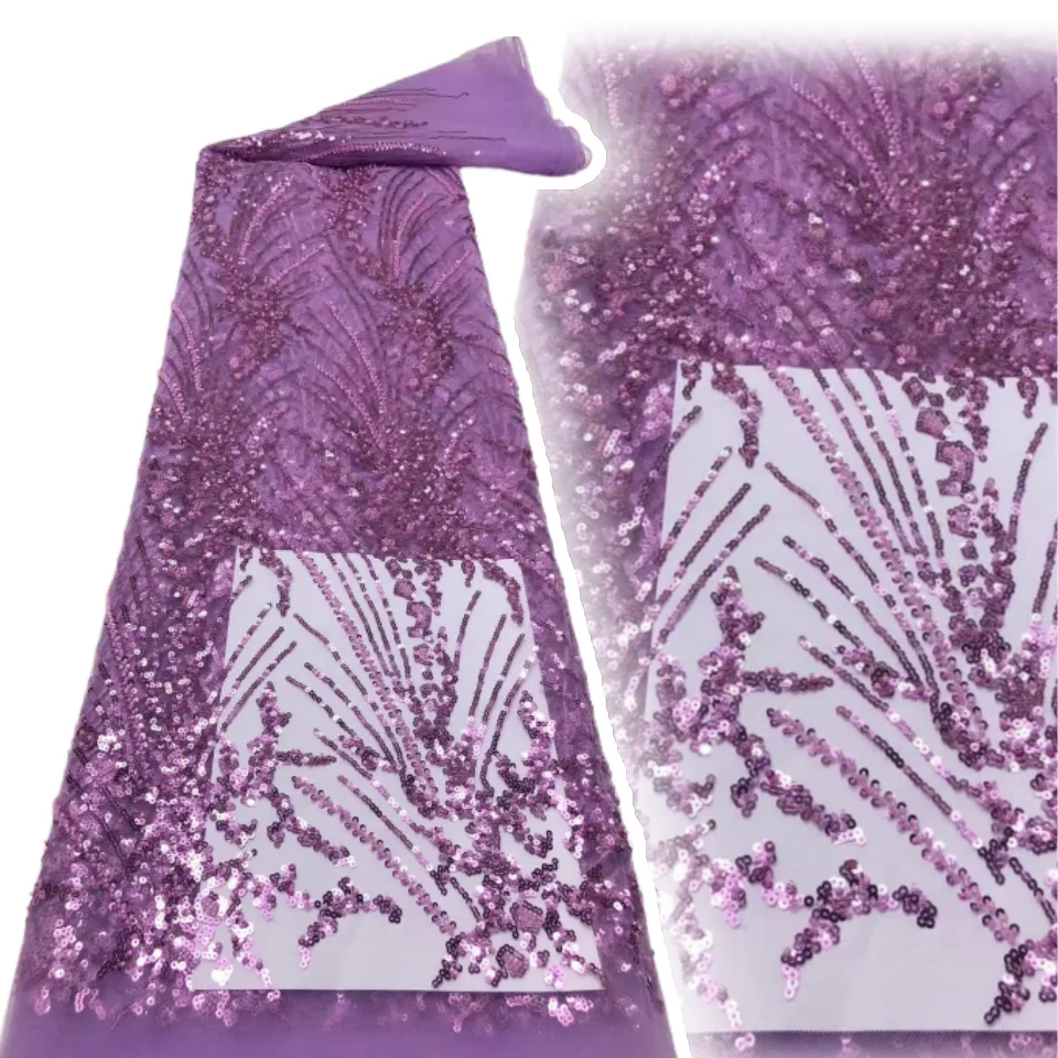 

Mesh African Lace Fabric 2025 With Sequins Tulle Evening Dresses For Women Embroidery French Fashion Fabrics Sewing Cloth TP1220