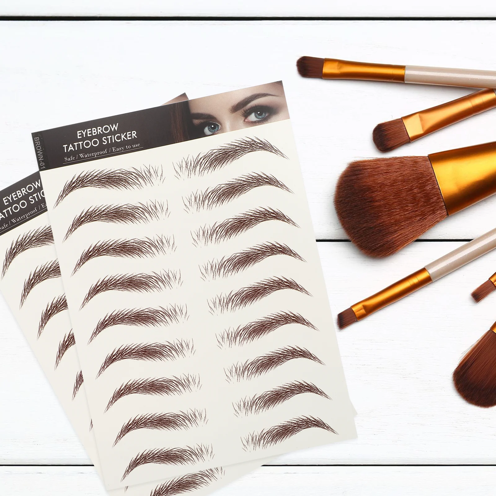 

9 Sheets Waterproof Eyebrow Stickers Fake Hairlike Imitation Artificial Eyebrows Temporary Brow Tattoos Natural Look