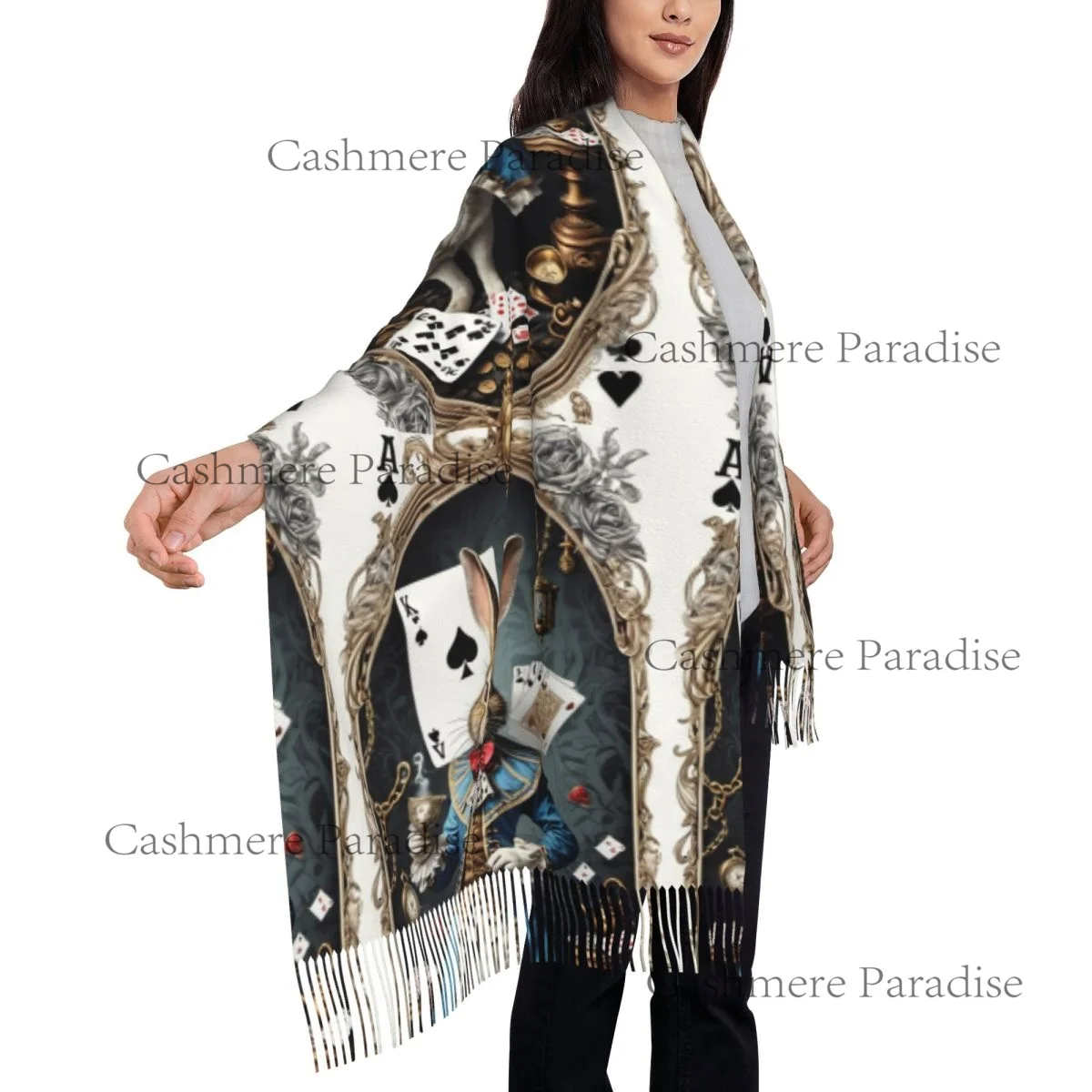 Alice In Wonderland Cards Scarf Men Women Winter Warm Scarves Shawl Wrap