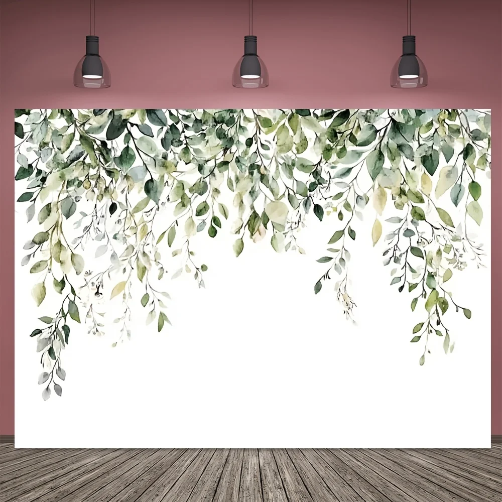 1pc Nordic Leaves Scene Background, Polyester Spring Still Life Wall Decor, No Electricity Required, Suitable for Bedroom
