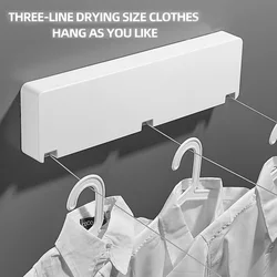 Hole- Free Invisible Wall Hanging 6 Meters Laundry Three Lines Extended Household Bathroom Balcony Telescopic Cool Clothes Line