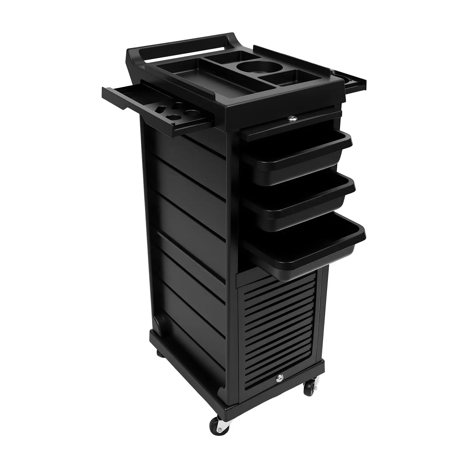 

Salon Stylist Rolling Trolley Cart with 6 Drawers, Black Lockable Beauty Storage Organizer Tool 7 Layer Hair Salon Free Standing