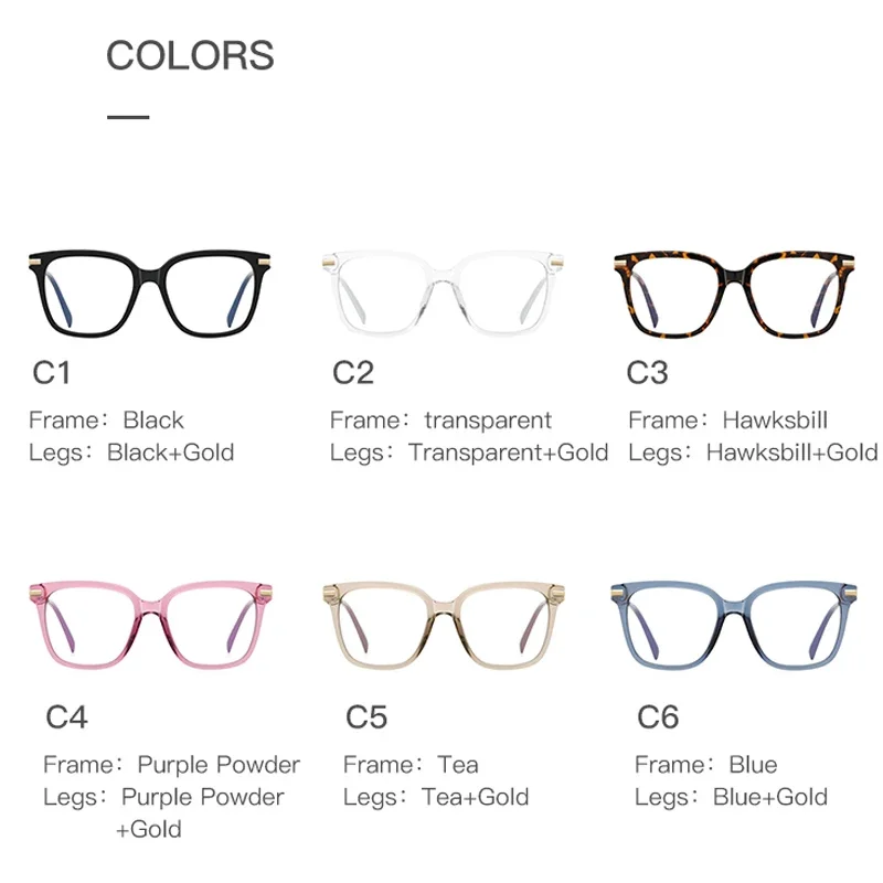 نظارات قصر النظر المضادة للضوء الأزرق من KIZN بإطار كبير عتيق للنساء والرجال وصفة طبية نظارات بصرية مخصصة-0-50 إلى -10