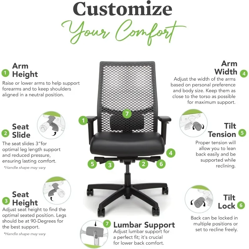 Office chair, adjustable lumbar furniture  muebles  gaming chair