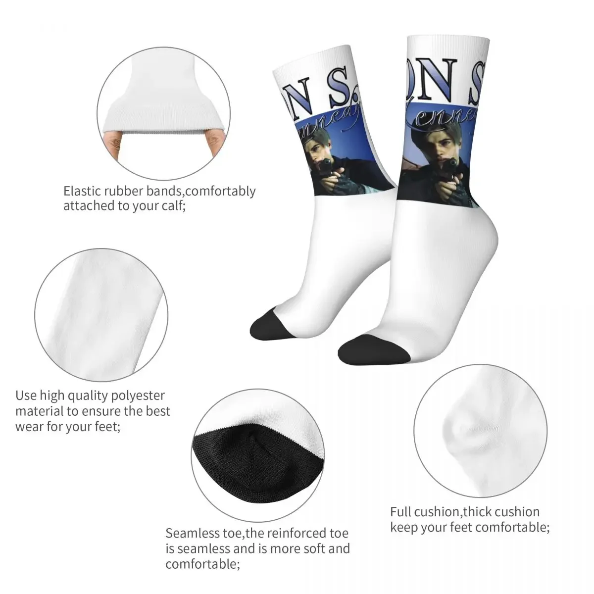 Leon Kennedy Appreciation Socks Men Women Polyester Fashion Socks Harajuku Spring Summer Autumn Winter Socks Gifts