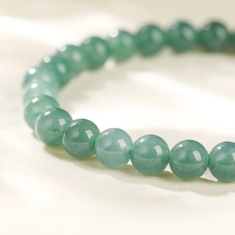6mm Genuine Natural Guatemala Jadeite Beaded Bracelet for Women Luxury Elegant Energy Healing Elastic Bangles Girlfriend Gifts view 5