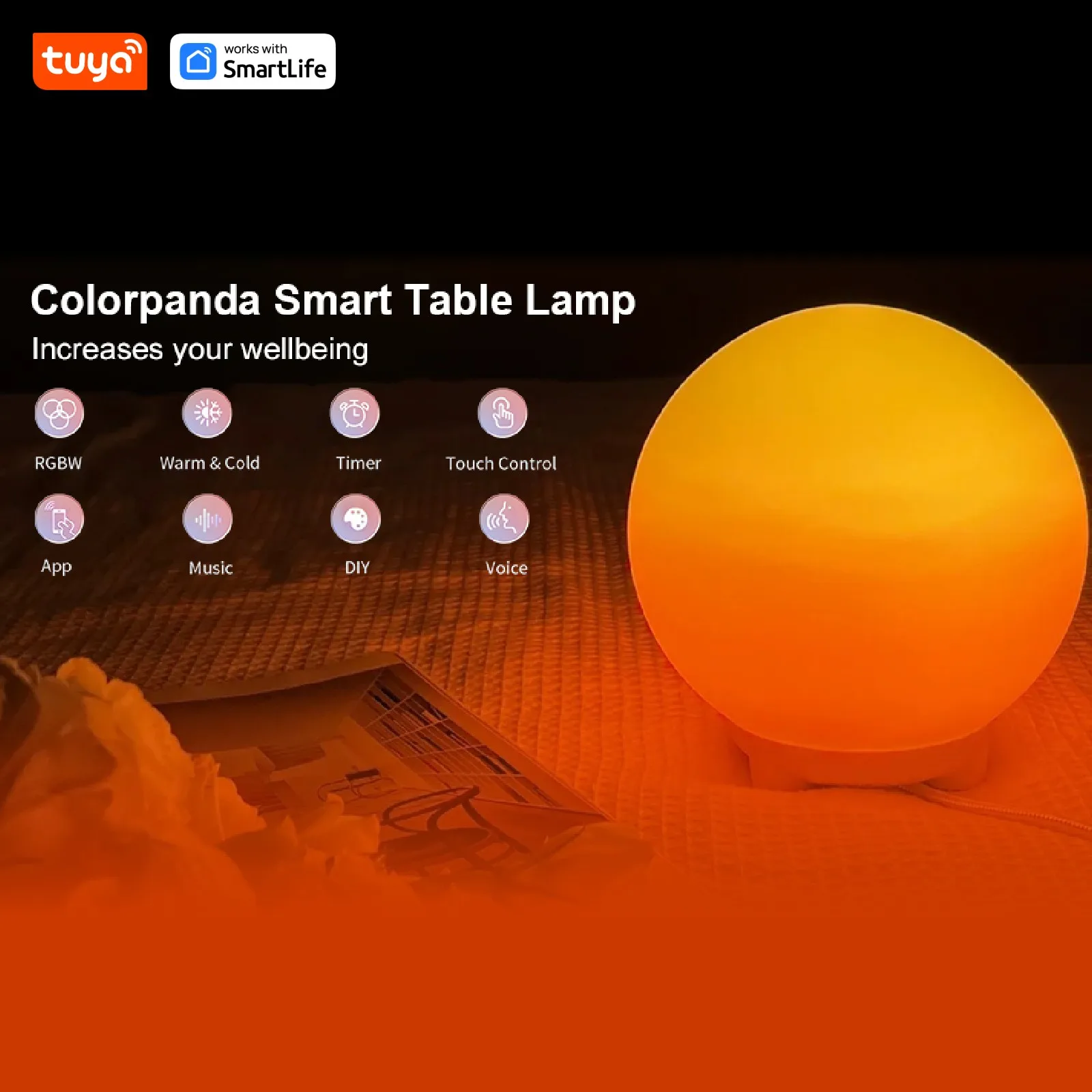 

Smart Nursery Night Light Table Lamp for Kids:App/Voice Control,Control, RGB Color Changing,Touch Lamp for Bedroom,Alexa/Google