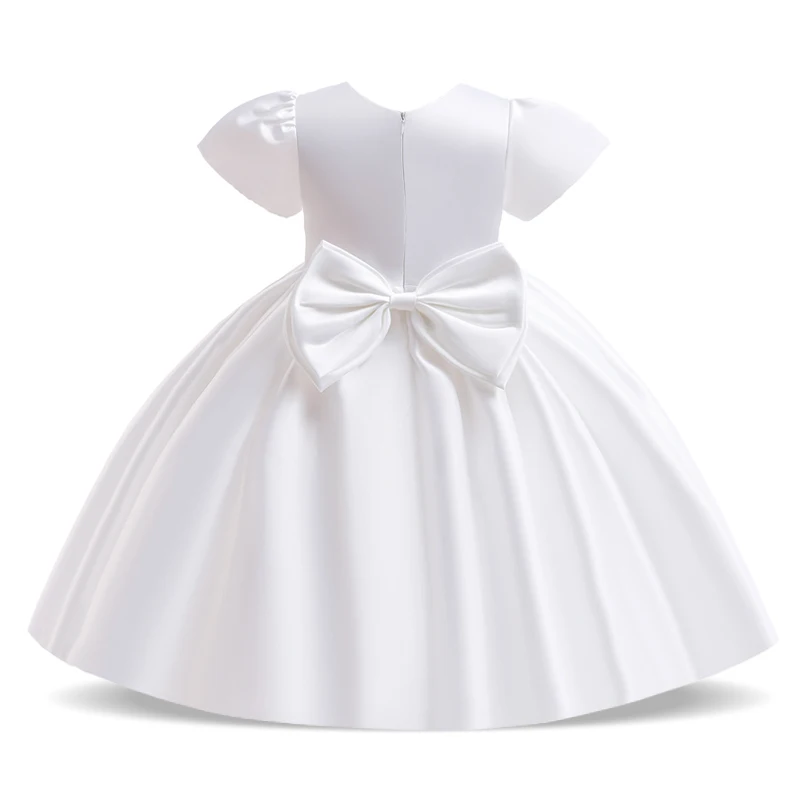 Pageant Kids Little Bridesmaid Dress For Girl Children Costume White Princess Dresses Vestido Flower Girls Clothes Party Gown