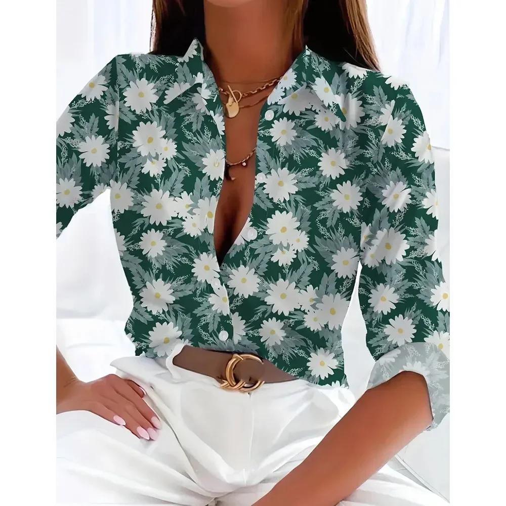 ファッションレディースシャツ 夏 レオパード柄 3Dプリント レディース長袖トップス 2025 春秋 カジュアル ルーズトップス 長袖シャツ