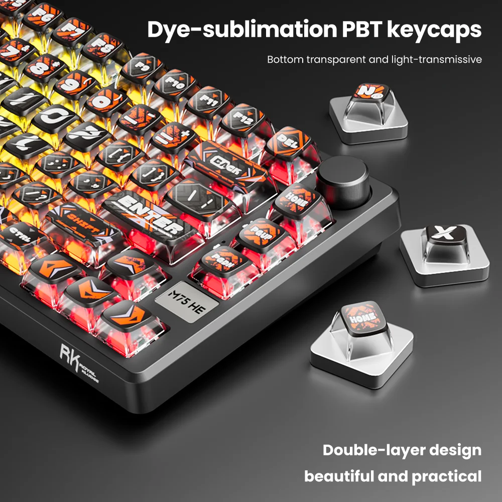 RK ROYAL KLUDGE M75 HE Gamer Magnetische Tastatur 81 Tasten PBT RGB Wired Dichtung E-Sport Mechanische Tastatur RT0,01 mm 8000 Hz 0,125 ms