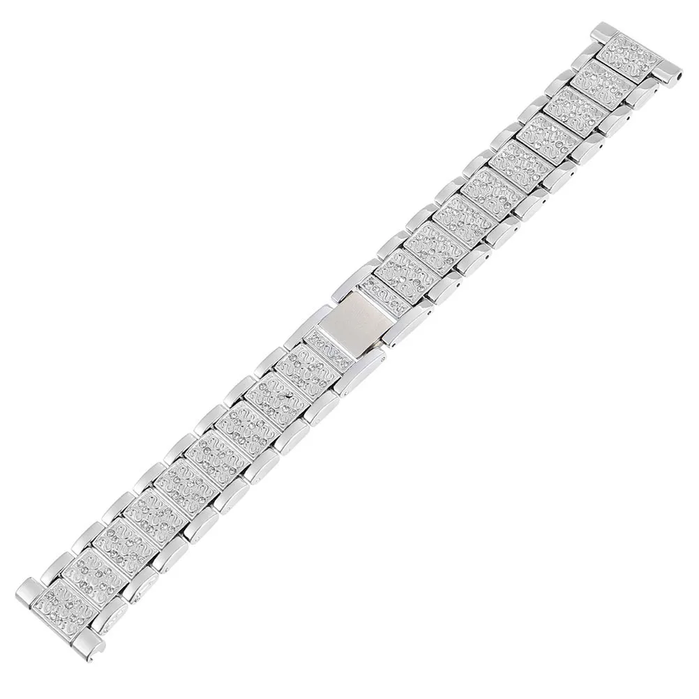 

Rhinestone Watch Band Metal Crystal Strap for Women Men Luxury Dress Up Wristband Replacement Stylish Accessory