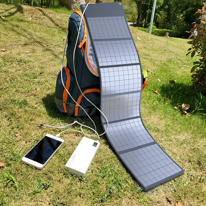 1000W Solar Panel Portable Folding Bag USB+DC Output Solar Charger Outdoor Power Supply for Home Mobile Phone Power Generator