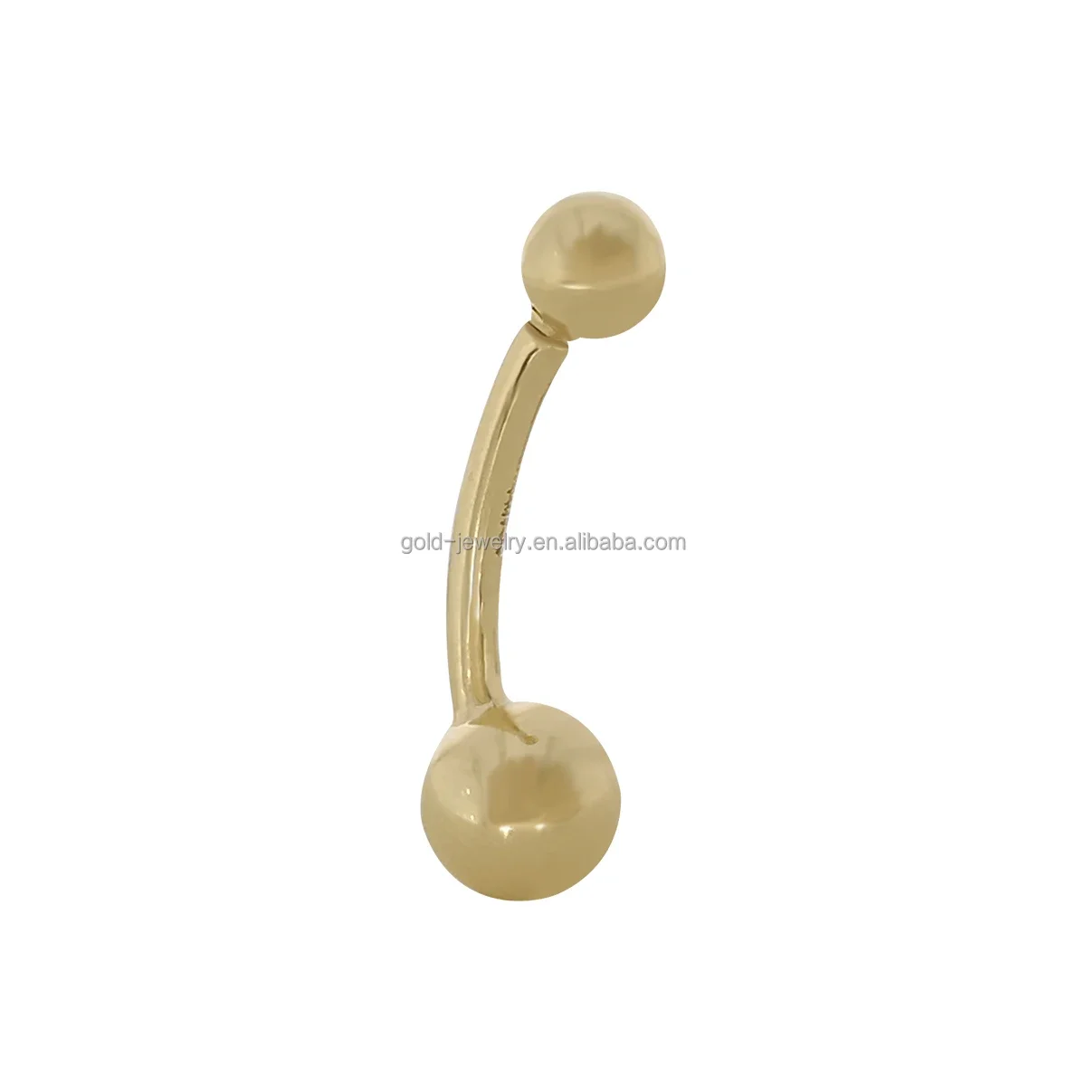 

Wholesale AU585 14K Real Yellow Gold Fine Jewelry Piercing Belly Button Ring Body Jewelry Good Quality Hot Selling