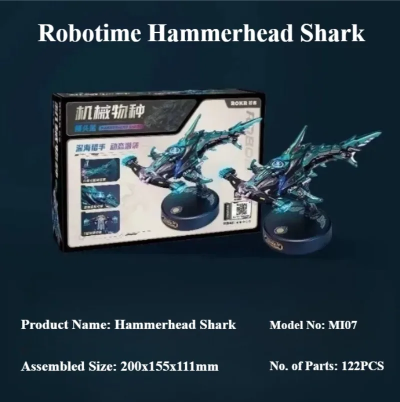 robotime-modele-d'assemblage-articule-en-metal-requin-marteau-raie-manta-scorpion-scarabee-rhinoceros-coccinelle-jouet-de-collection