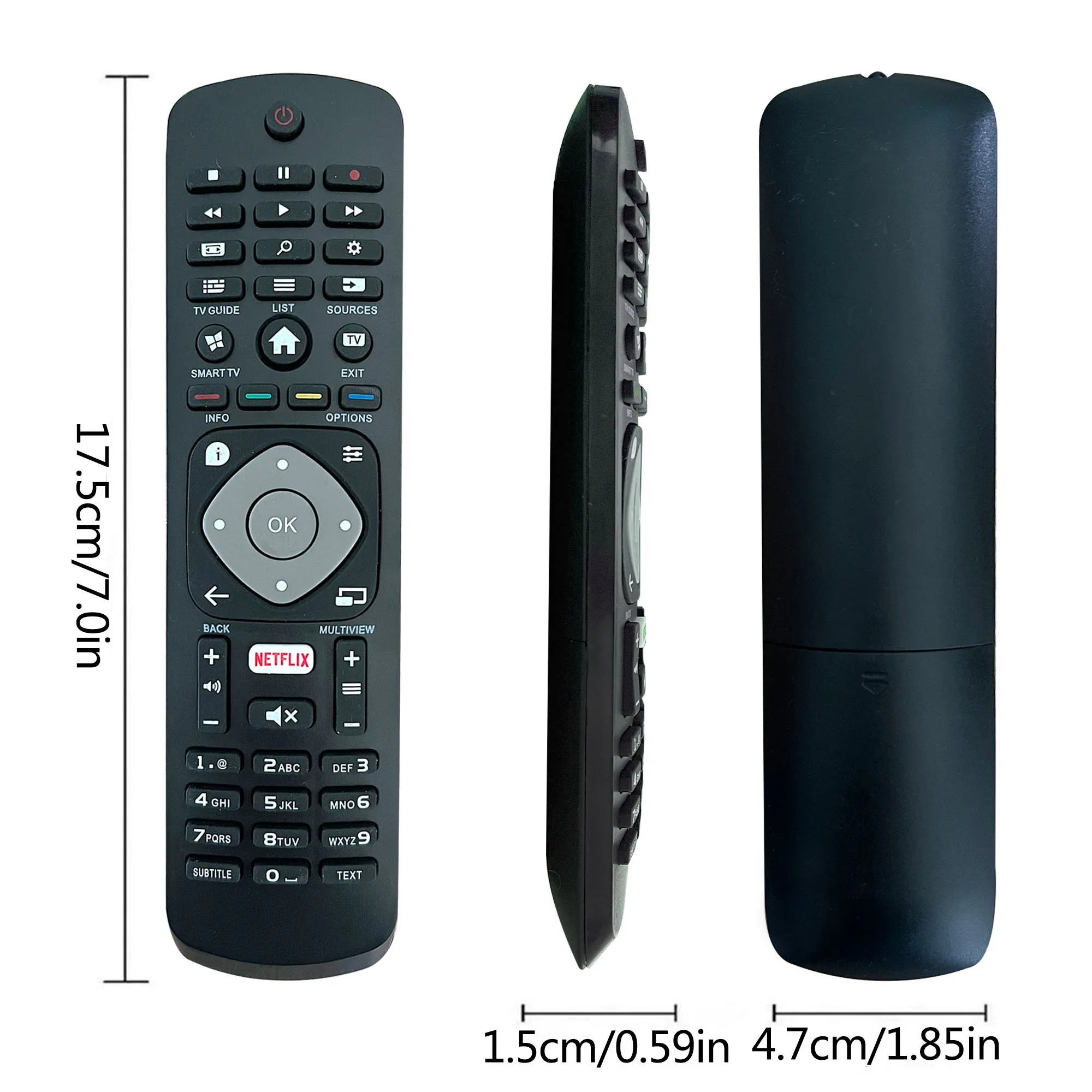 HX New Replacement Universal Remote Control with Netflix Buttons Controller Replacement for Philips Smart TV, TV LCD LED TVs