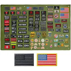 27.5 x 42 inch 70 x 108 cm Patch Board with 2 PCS Flag Patches, Patch Wall Tactical Patch Display, Hook and Loop Patches Holder