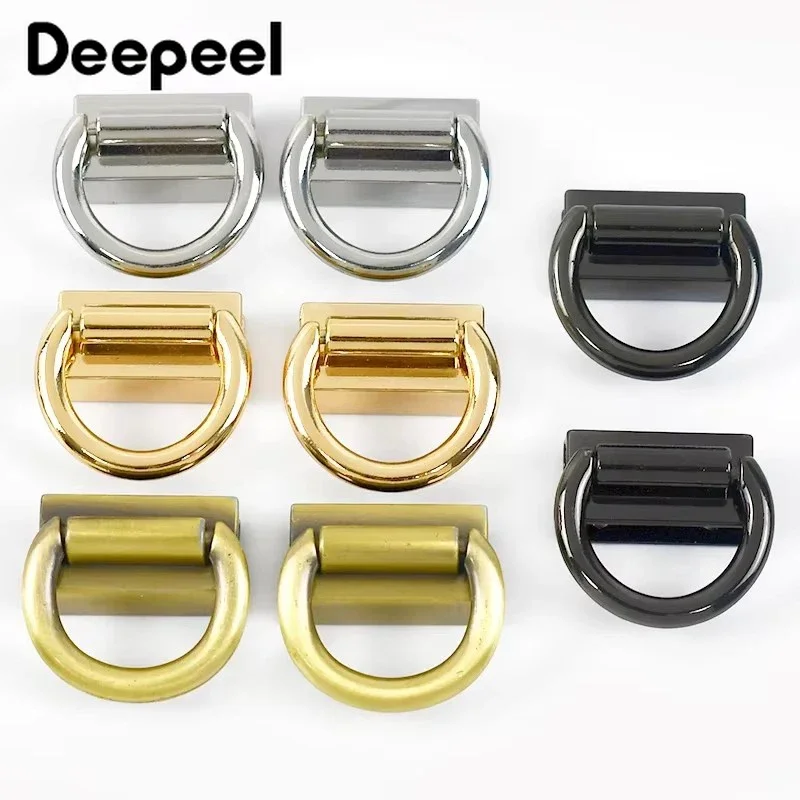 2/4/10Pcs Deepeel Metal D Ring Buckles 11/22mm Handbag Side Clip Buckle Bag Chain Connector Hanger Clasp Hardware Accessories