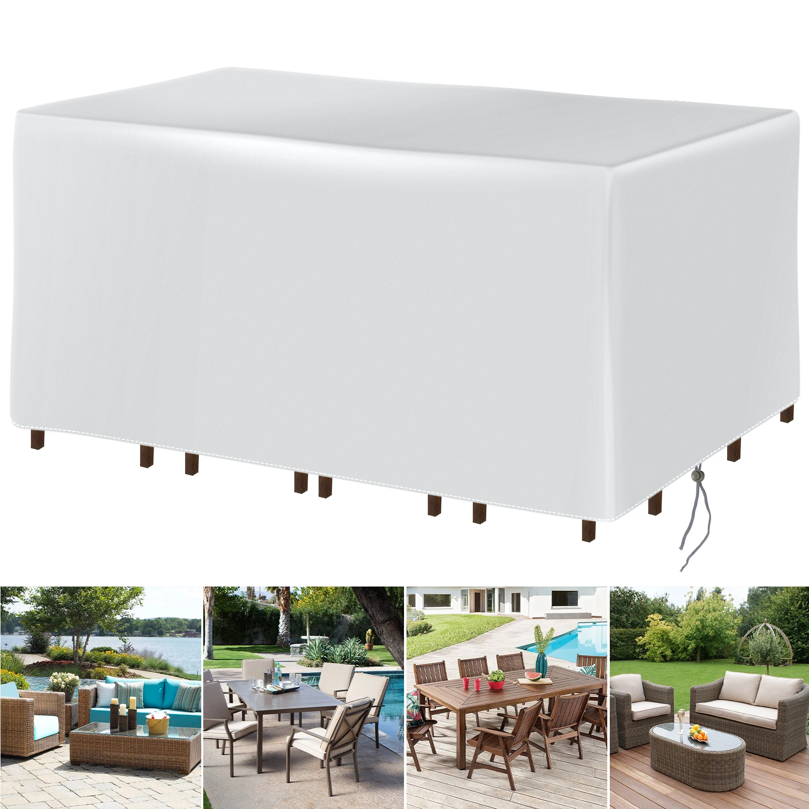 600 Sizes Outdoor Furniture Cover Anti UV Patio Garden Chair Dustproof Table Protector Waterproof Common Sizes - view 5