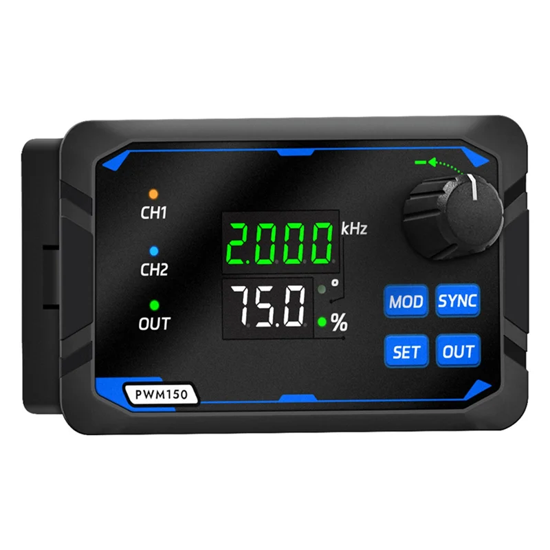 เครื่องกำเนิดสัญญาณคลื่นสี่เหลี่ยมแบบดูอัลซีเนลล์ A33T-PWM150 DC 5-24V พร้อมมิเตอร์วัดความถี่คลื่นพัลส์ 1Hz-150Khz สำหรับเครื่องมือช่างไฟฟ้า