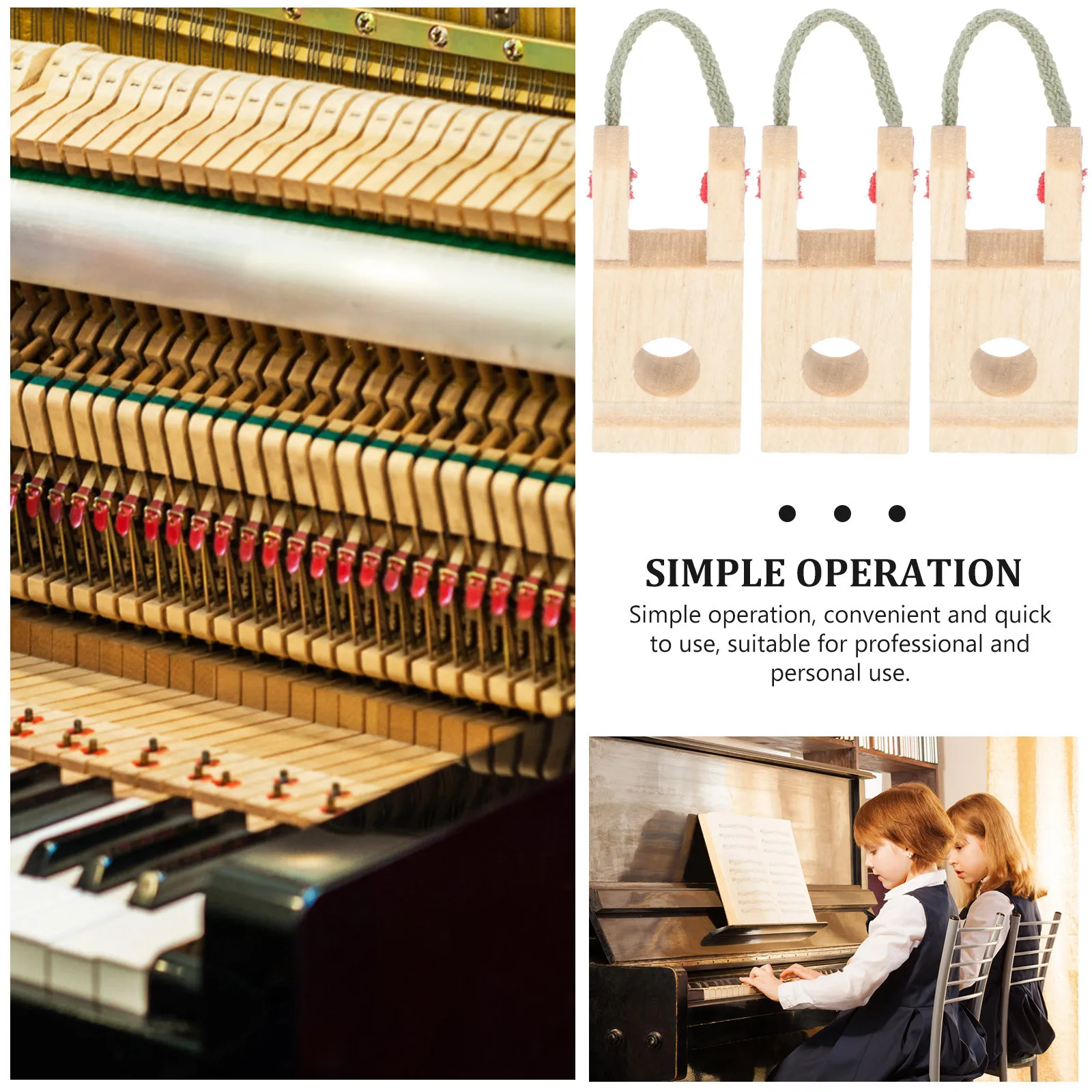 

6Pcs Piano Repair Accessories Wooden Middle Shaft Frame Strong Durable Piano Butt Flange Compact Portable Maintenance Tools