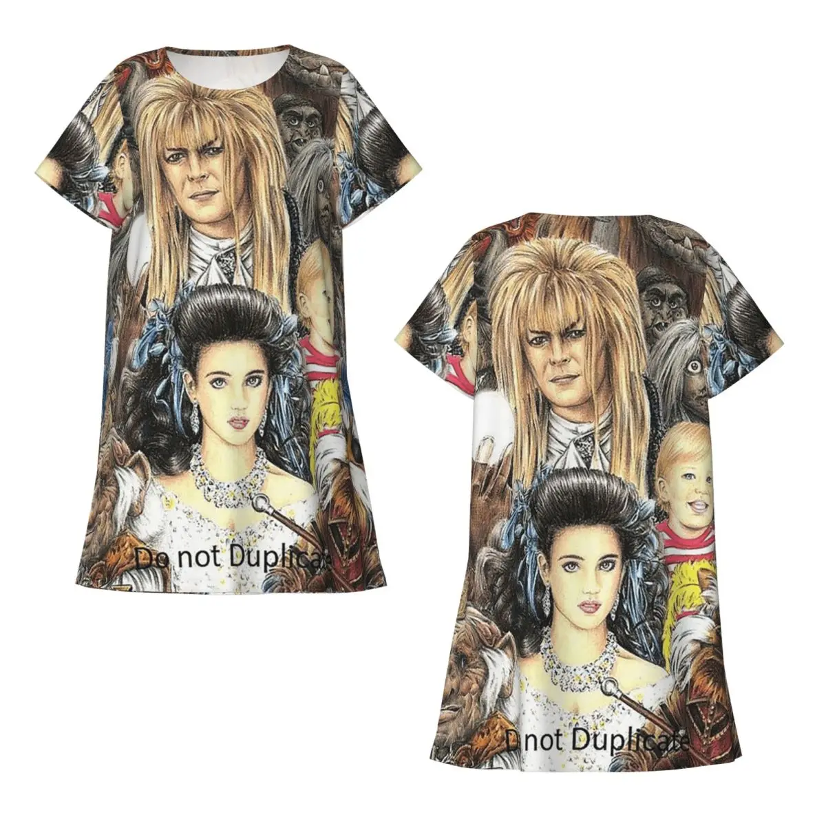 

Labyrinth Top Sarah Ludo Goblins Inside Short Sleeves Nightdress For Sleeping Women Short Sleeve Nightgowns Loose Pajama Dress