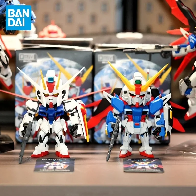 

Bandai Qmsv Mini Gundam Seed Strike Freedom Blind Box Mecha Figure Classic Anime Collectible Model Desk Ornament Hobby Gift