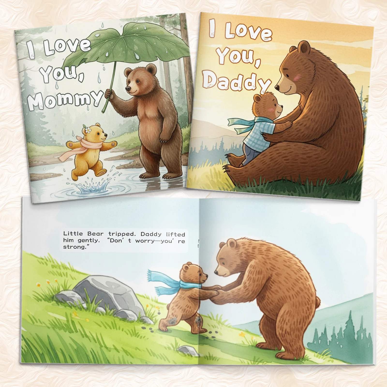Kids Family Love Picture Book, I Love Dad and I Love Mom, Preschool Parent-child Reading Emotional Education Book
