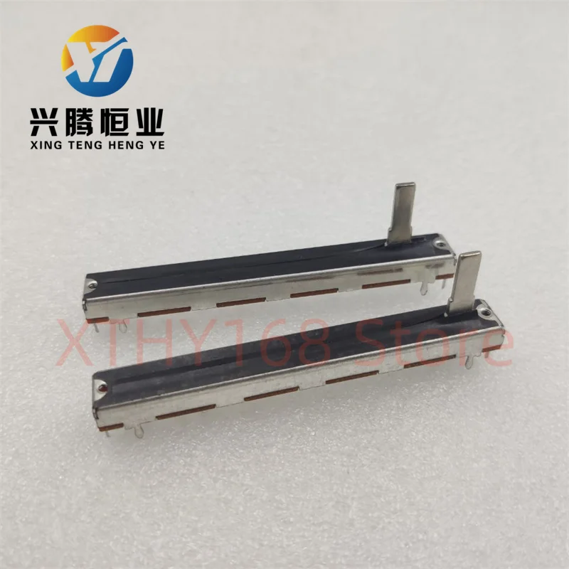 2PCS 75MM Straight Sliding Push Pull Potentiometer B10K B50K B100K Mono Tuning Dimmer Mixer Fader Stroke 60MM Handle Length 15MM