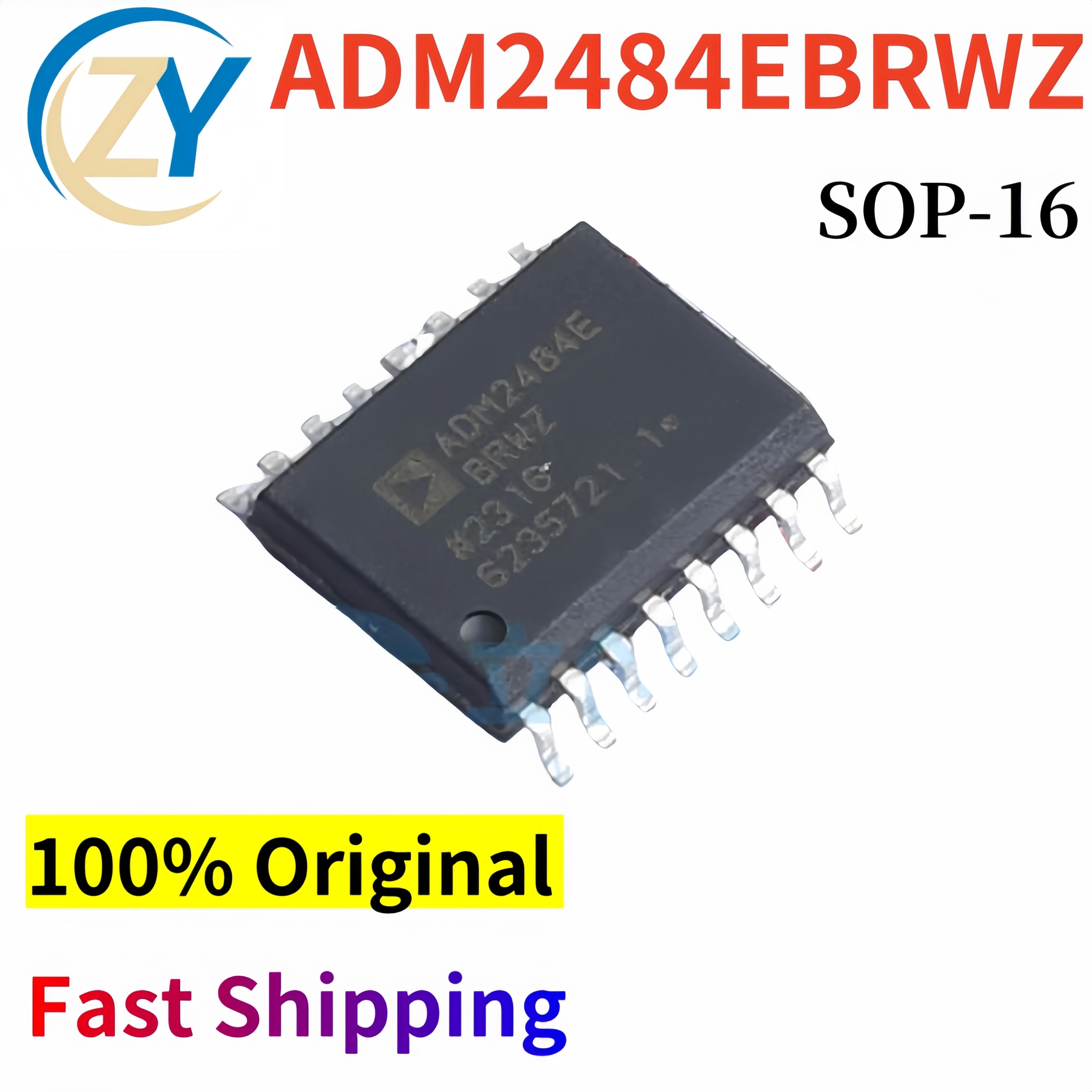 ADM2484EBRWZ Interface ICs ADM2484EBRWZ-REEL7 SOIC-16 ADM2484 500kb/s 100% Original New & In Stock