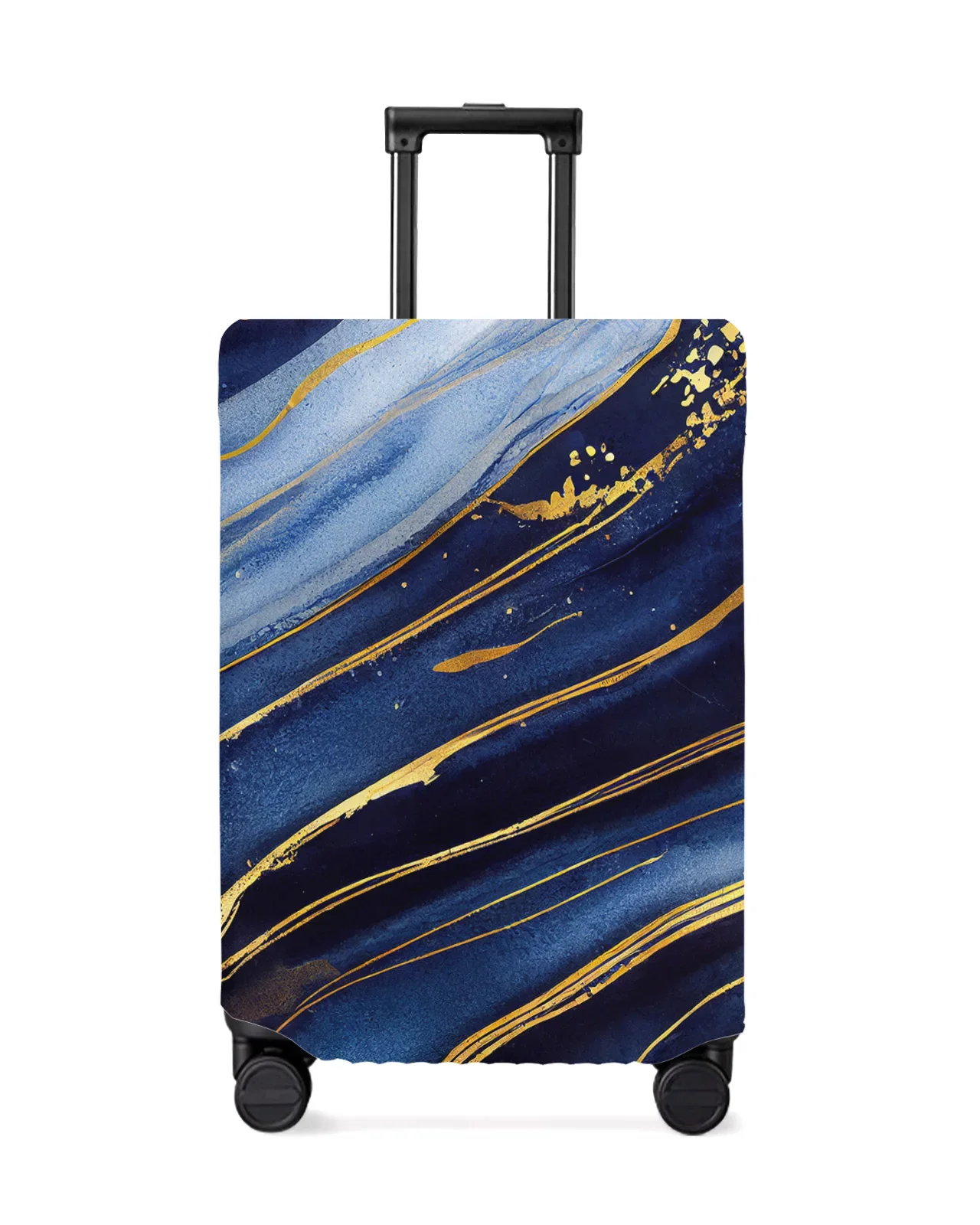 

Marble Texture Blue Luggage Cover Stretch Suitcase Protector Baggage Dust Case Cover for 18-32 Inch Travel Suitcase Case