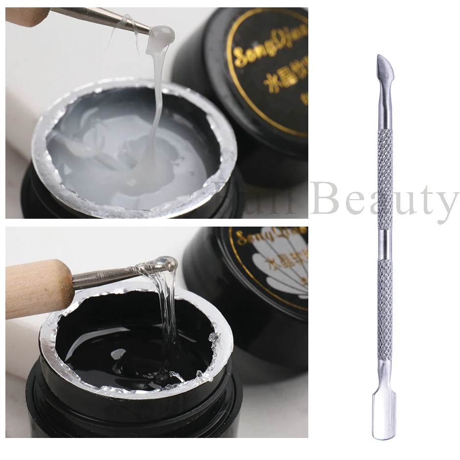 1/2 قطعة تمديد الصلبة مسمار تلميح هلام لينة هلام لاصق الغراء واضح الأبيض التصحيح نحت تصميم مع انتهازي كاذبة البولندية أدوات ديكور