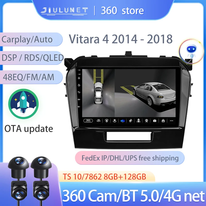 

JIULUNET Smart Stereo Android Auto 360 Cam Radio For Suzuki Vitara 4 2014 - 2018 Multimedia Navigation Carplay