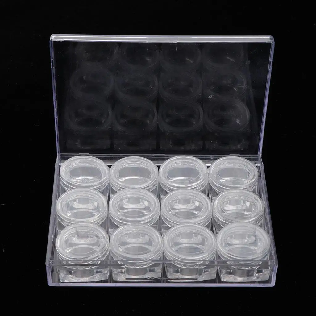 12 Pieces Clear Storage Box Jewelry Nail Tips Beads Pill Pin Mini Item Case