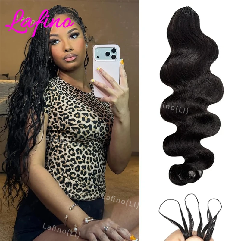 Extensions de cheveux humains ondulés de 30 pouces, type 'Miracle Knots', pré-divisées, pour tresses bohèmes et tressage en vrac