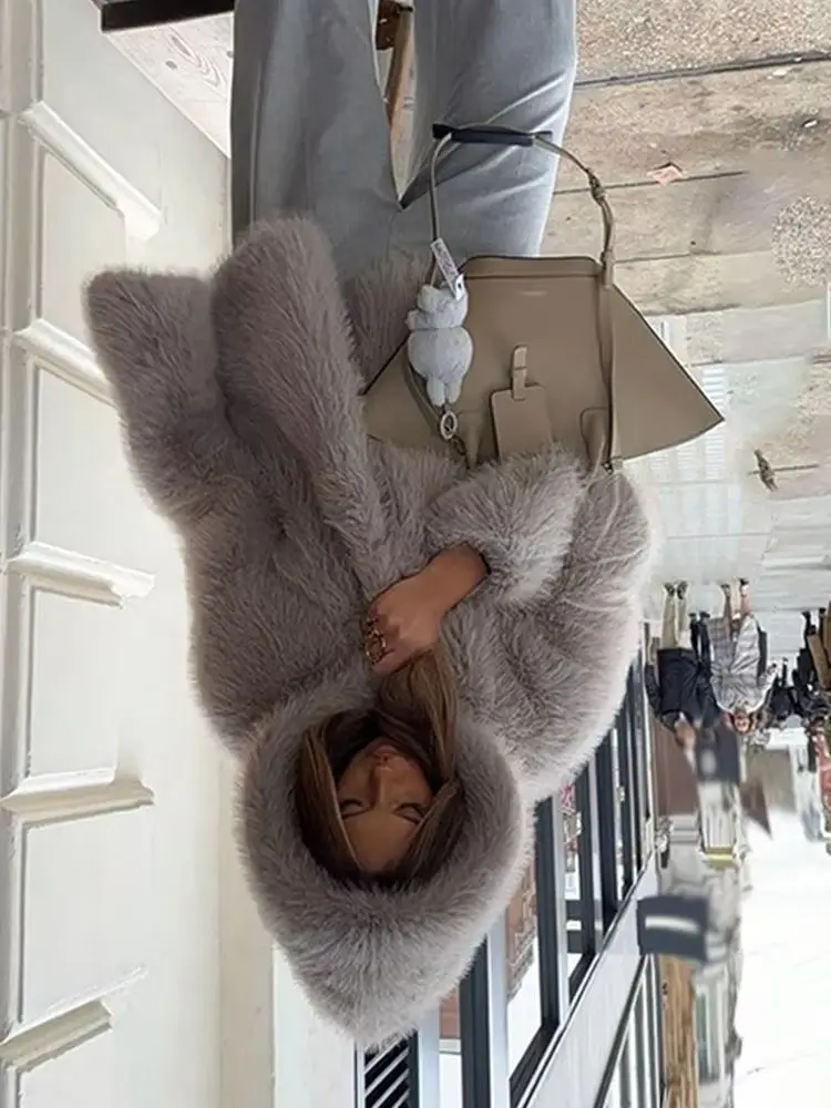 

HH Women New Trendy Fashion Hooded Solid Color Warm Long Sleeves Coats Female Winter Loose Casual Single Breasted Short Coats