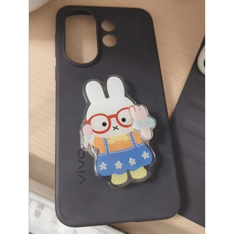 Soporte magnético para teléfono Kawaii Miffy NewCute con soporte giratorio para Airbag de descompresión, pegatina trasera creativa a prueba de golpes para niñas
