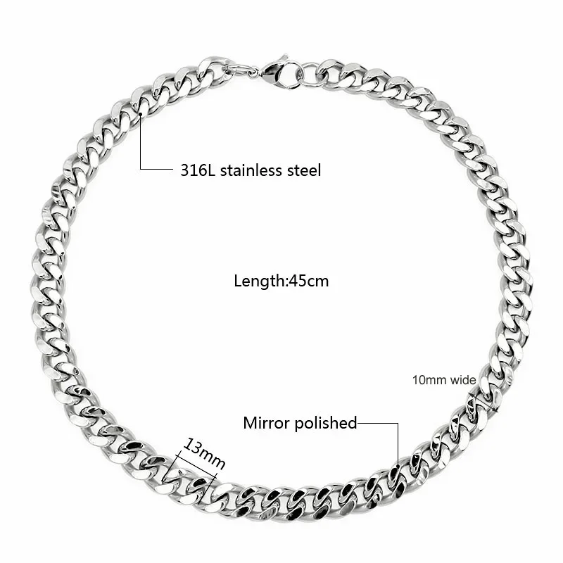 موضة كبح الكوبية سلسلة قلادة للرجال النساء الفضة الذهب الفولاذ المقاوم للصدأ ربط قلادة الهيب هوب مجوهرات Collares 2025 mujer #6
