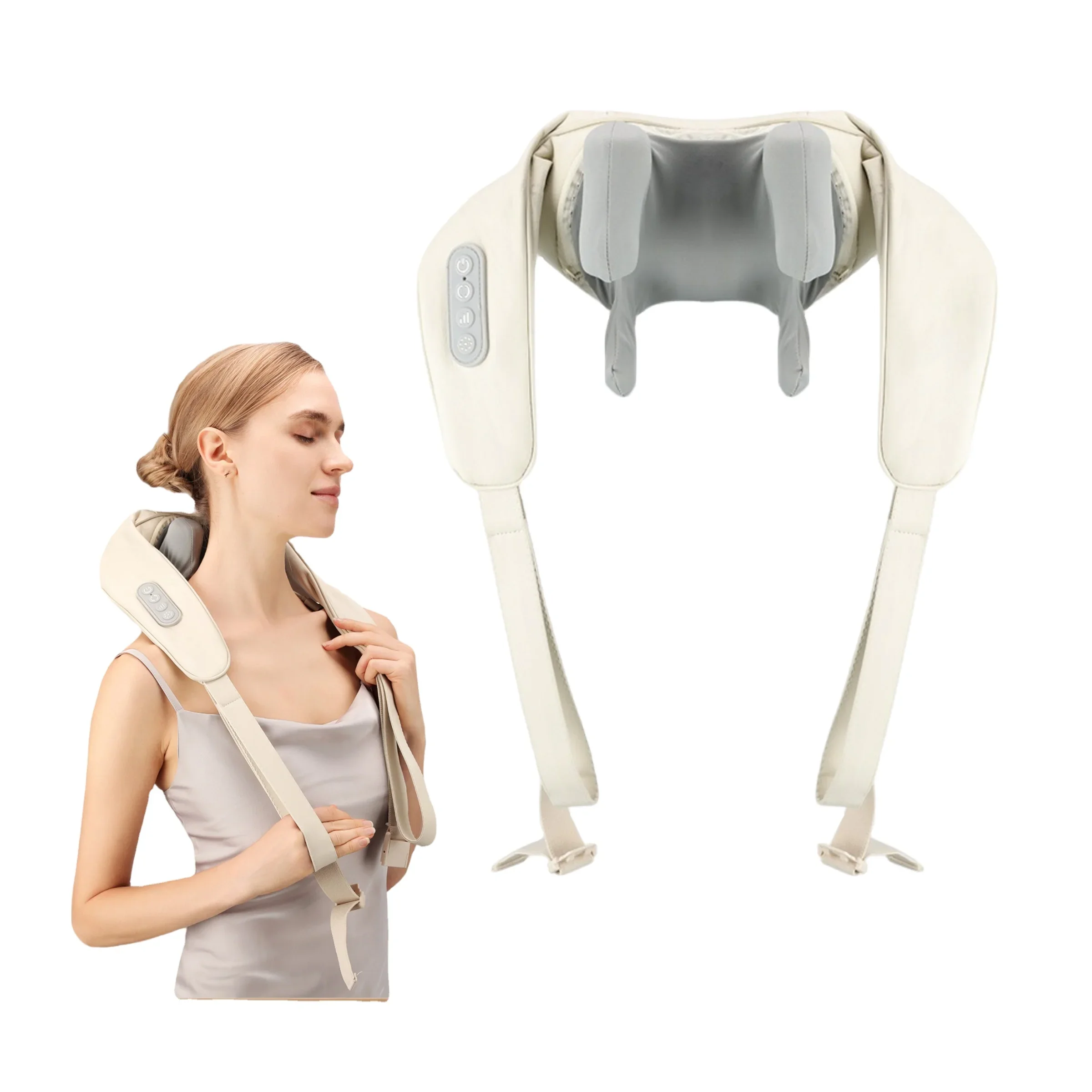 Neck And Shoulder Massager Wireless Neck And Back Shiatsu Kneading Massager Neck Cervical Relaxing Massage Shawl