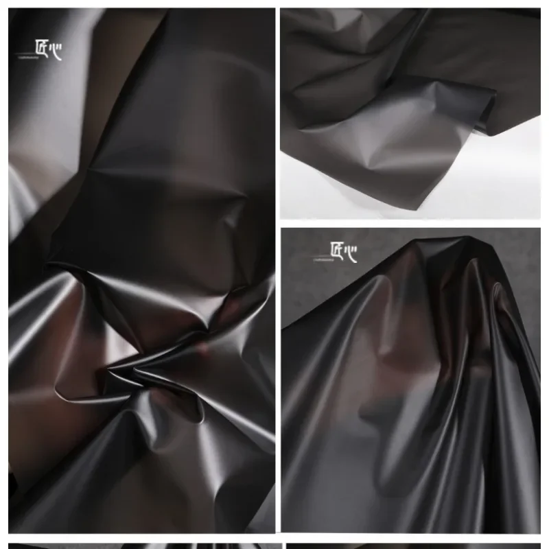 Película impermeable translúcida negra mate, tela de plástico impermeable, tela de diseñador, Material de tela de 0,2mm de espesor, Alibaba Express