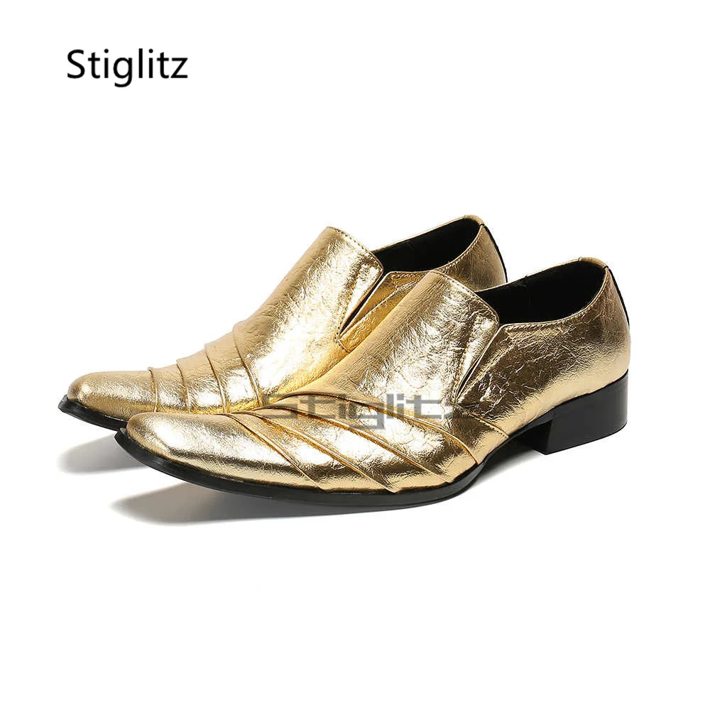 Black White Men Dress Leather Shoes Small Square Toe Rhinestone Mixed Colors Prints Genuine Leather Party Banquet Business Shoes