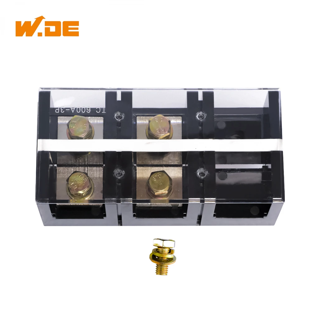 

1Piece TC600 Series High Current Barrier Screw Terminal Block 600V 600A 3 Positions Connector Reliable Secure Heavy Duty