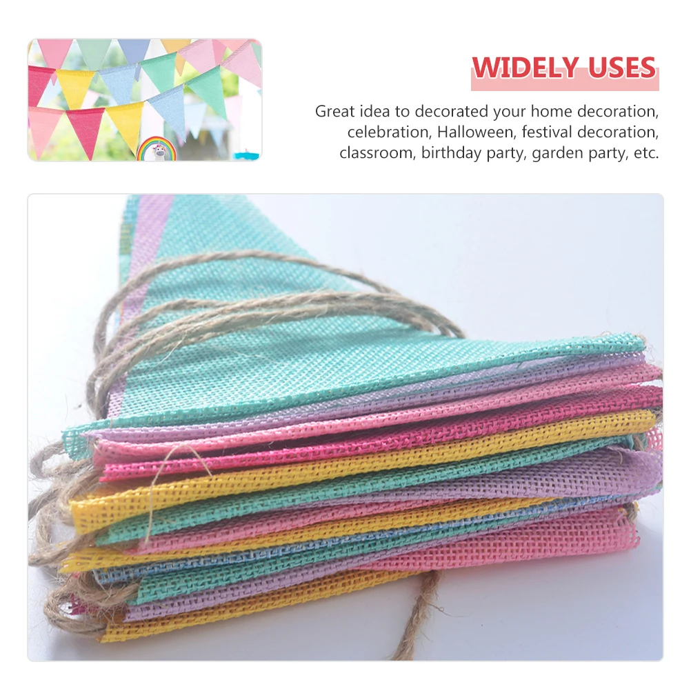 

4 Meter Colorful Triangle Pennant Banner Bunting Decor for Graduation Room Playhouse Decoration