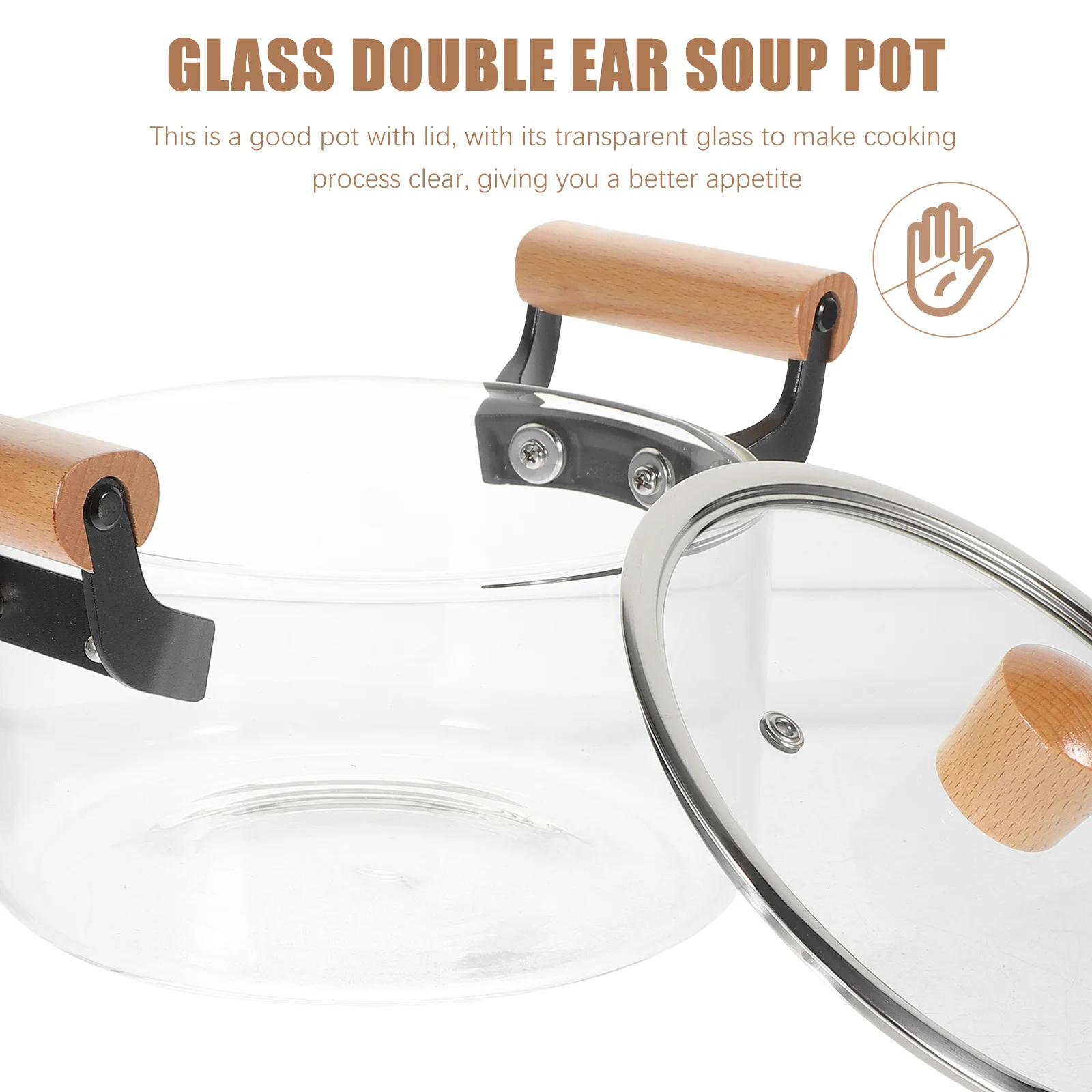

Transparent Glass Heat-Resistant Soup Pot 2.5L Home Cooking Pot for Milk Soup Sauce Cooking Pan Kitchen Boil Cookware