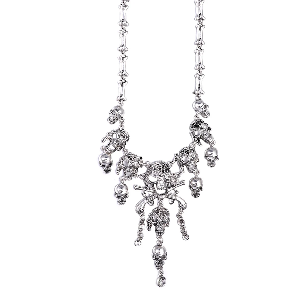 

Skull Necklace Gothic Golden Pendant Choker Collar Lightweight Rust Resistant For Women Party Wedding Daily Wear Jewelry