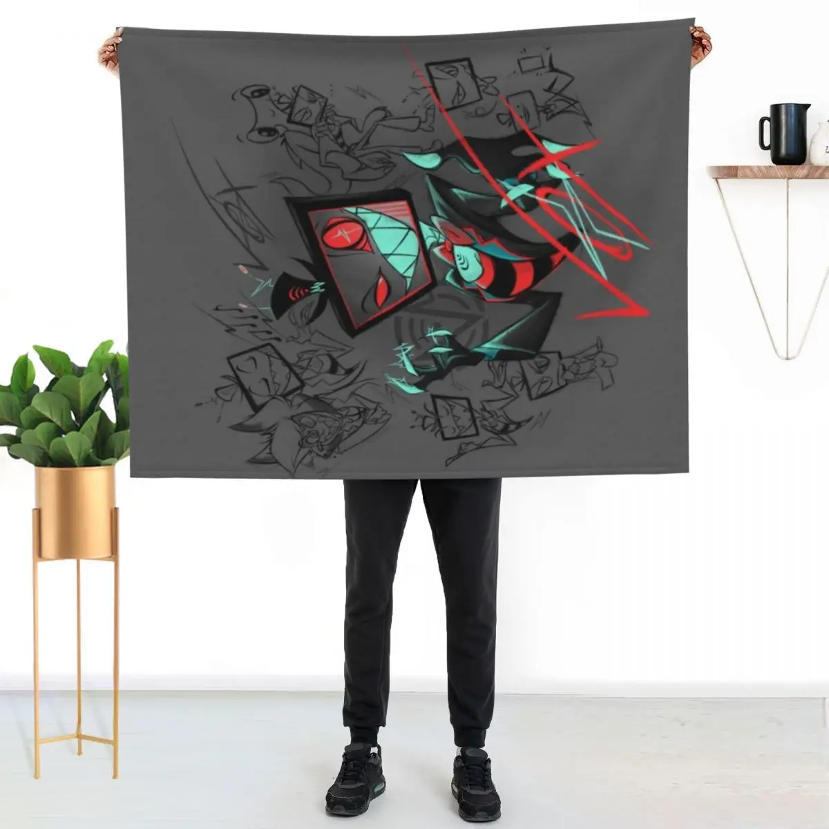 Sketchy Vox Throw Blanket All Season Soft Lightweight Blanket for Home