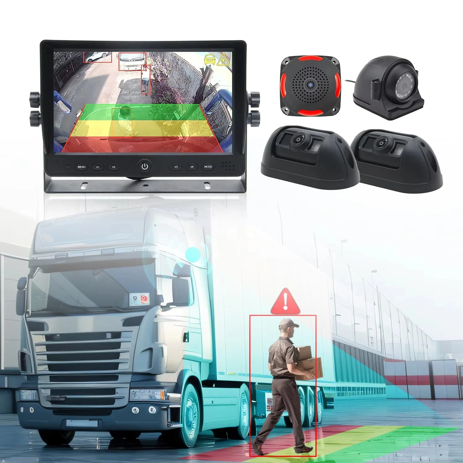 9inch Monitor Truck Blind Spot Safety Monitoring System with BSIS MOIS PSS Kit for DVS 2024 London