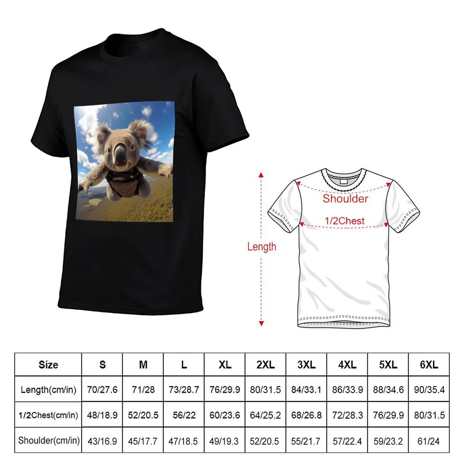 The Aerial Koala: Soaring Through the Sky T-Shirt new edition korean fashion aesthetic clothes plain black t shirts men