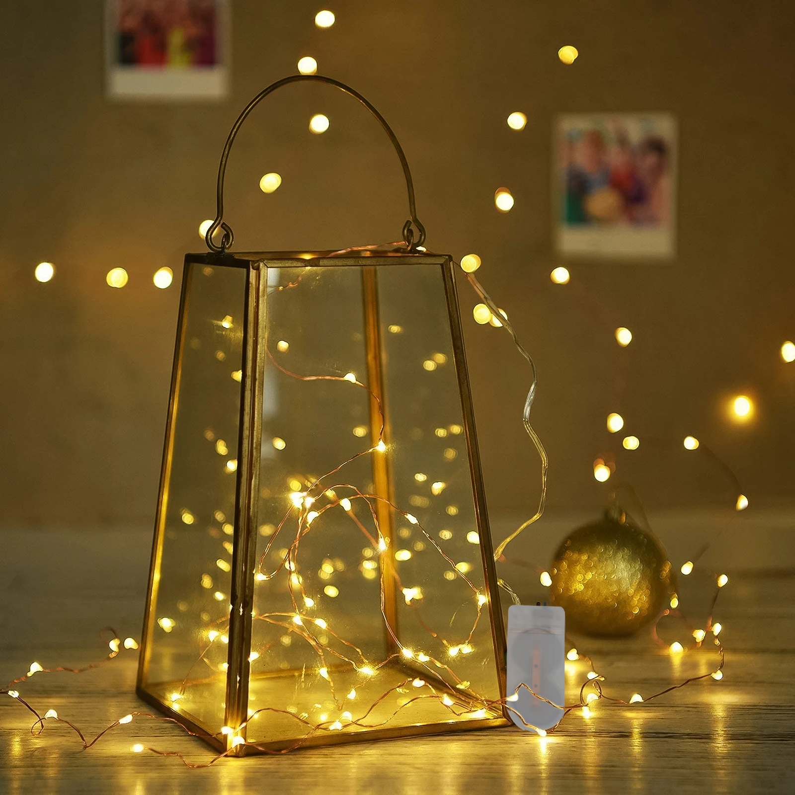 

5pcs Powered 10 Leds Fairy String Light 1M Silver Copper Wire Mini Lamp For Christmas Holiday Wedding Party (Warm White