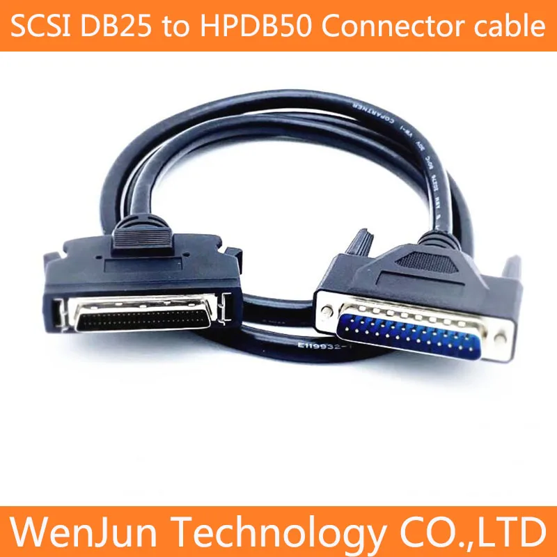 SCSI DB25 Male To HPDB50 Male Connector Cable DB 25pin to HPDB 50pin DATA Cable