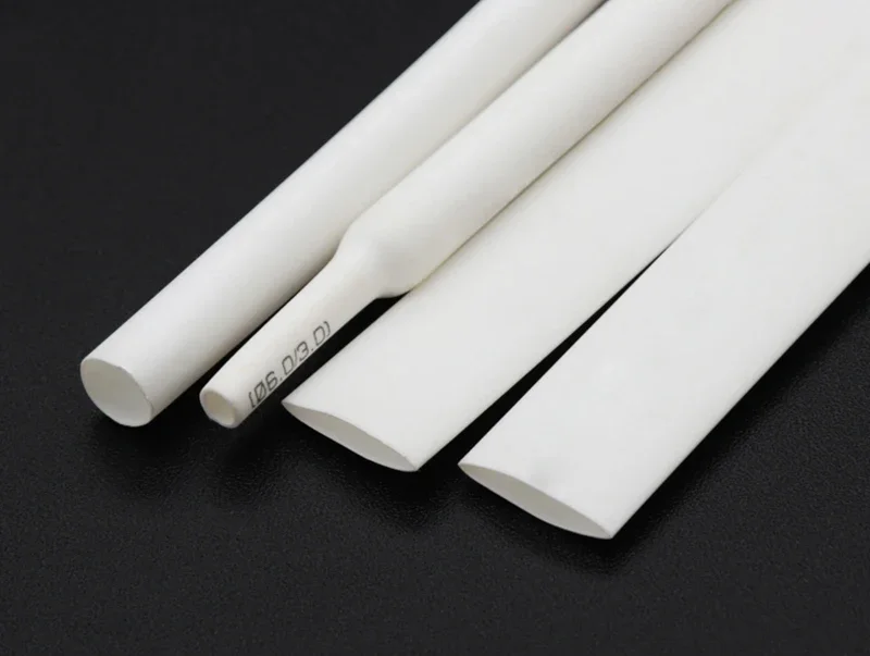 Tube thermorétractable en polyoléfine, manchon de câble thermique isolé, blanc, diamètre 1mm, 2mm, 3mm, 4mm, 5mm, 6mm, 7mm, 8mm, 9mm, 10mm, 12mm, 14mm, 16mm, 20mm, 25mm, 30mm, 40mm, 50mm, 2:1, 1m